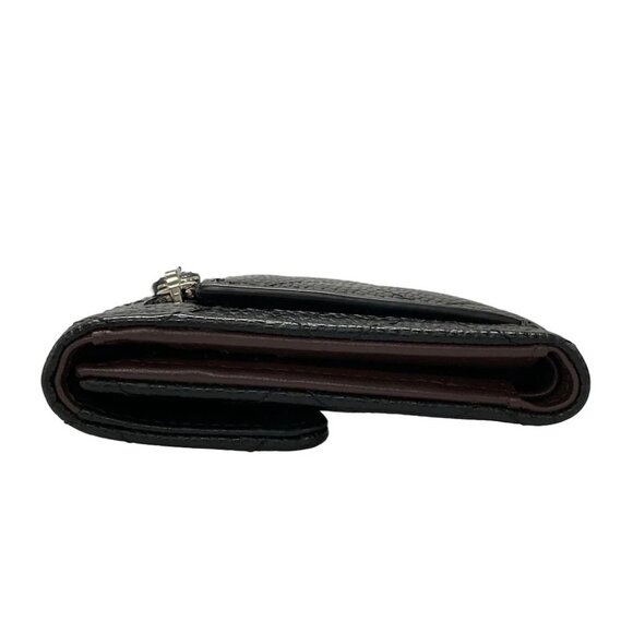 Auth CHANEL Matelasse/Classic Small Flap Wallet A82288 Black Grained Calfskin - Picture 9 of 11